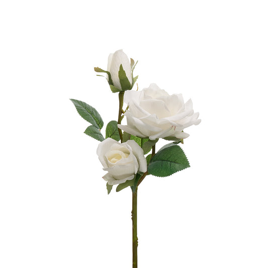 Real Touch Roses 3 Heads Cream 37CM