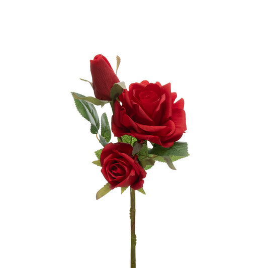 Real Touch Roses 3 Heads Red 37CM