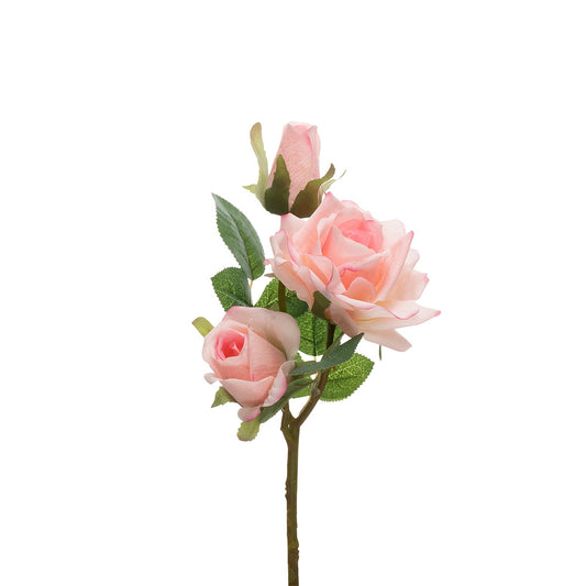 Real Touch Roses 3 Heads Pink 37CM