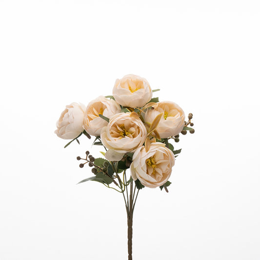 Peony Bouquet 7 Heads Cream 33cm