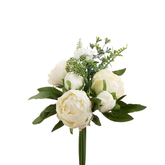 Peony Mix Bouquet Cream 33cm