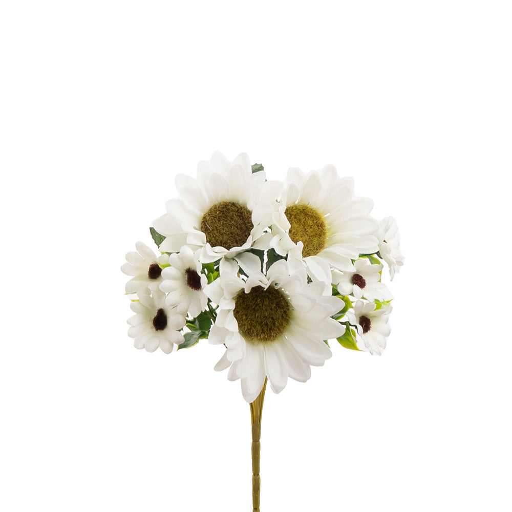 Sunflower Bush White 32CM