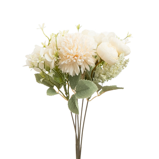 Ranunculus Hydrangea Bouquet Cream 24cm