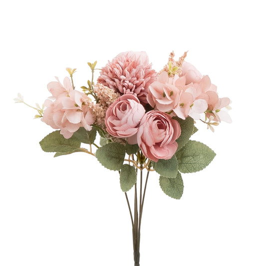 Ranunculus Hydrangea Bouquet Pink 24cm