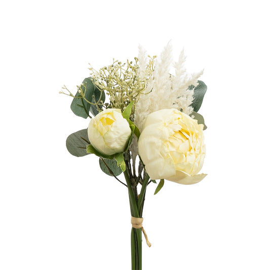 Peony Pampas Bouquet Cream 36cm