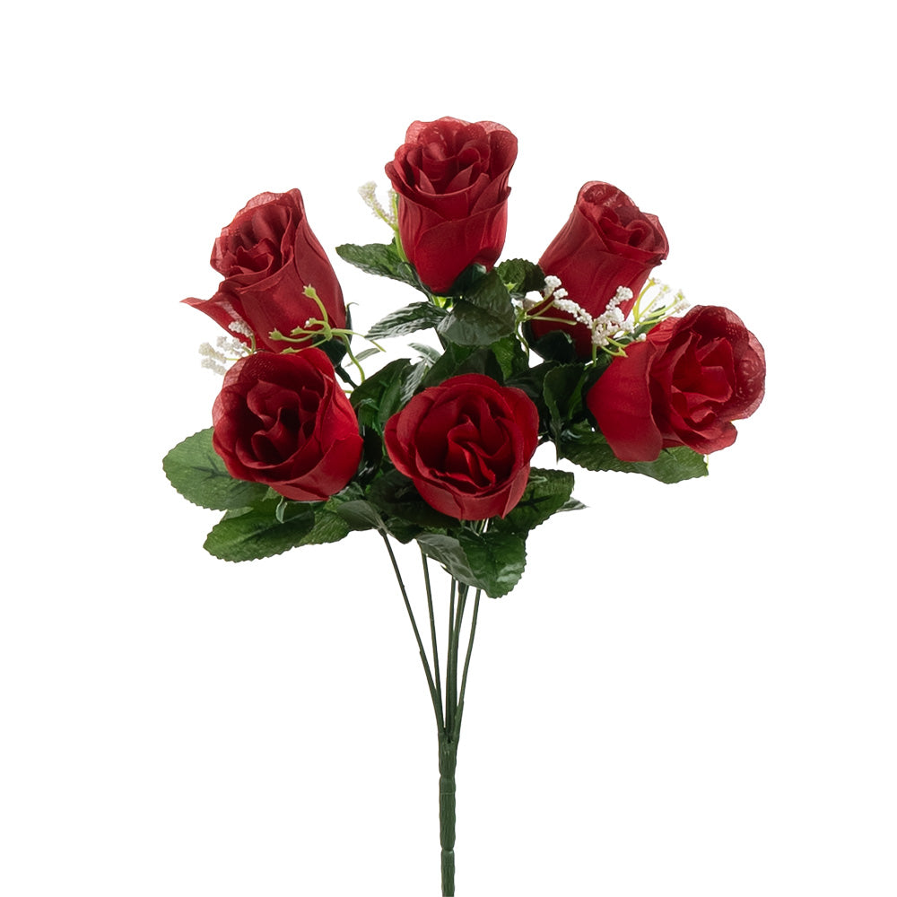 Rose Bouquet 6 Heads Red 36cm