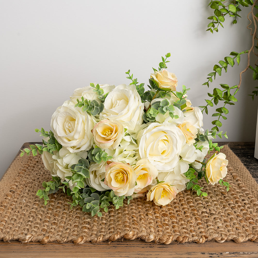 Rose Hydrangea Bouquet Cream 30cm