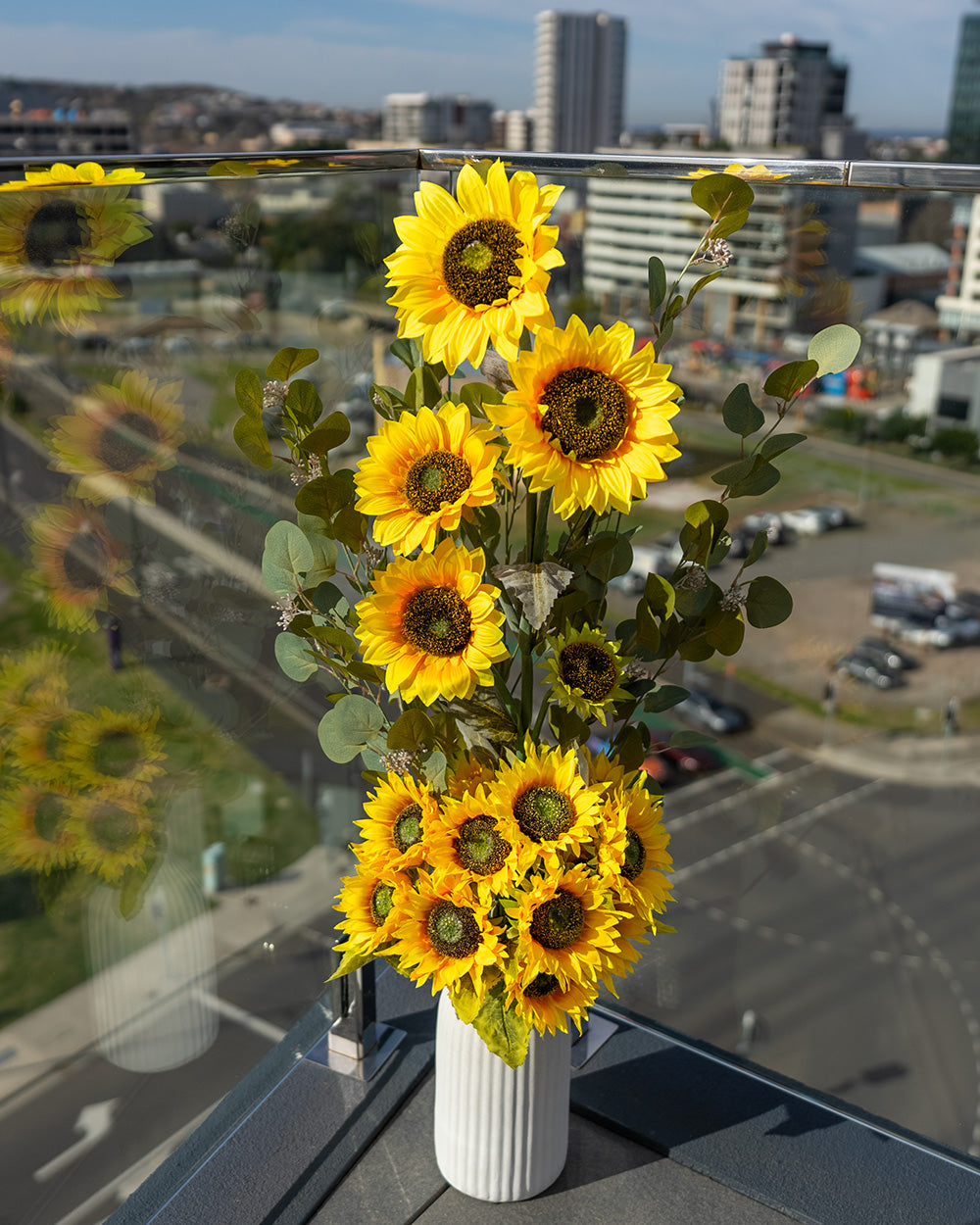 Sunflower Bunch 7 Heads Yellow 51CM