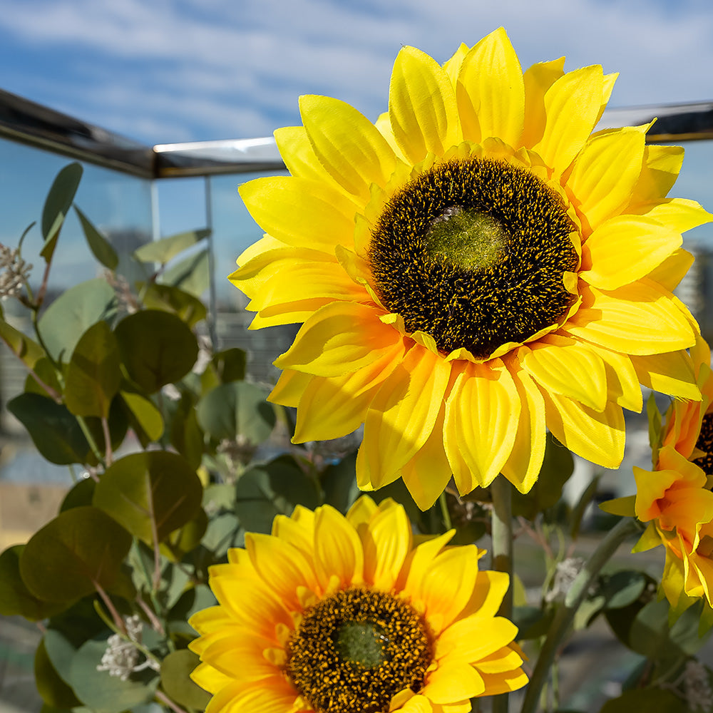 Sunflower Bunch 7 Heads Yellow 51CM