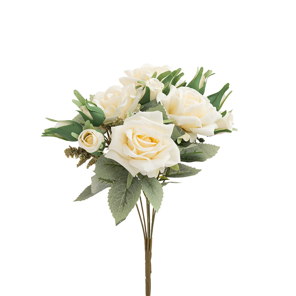 Rose Bouquet 7 Heads Cream 33cm