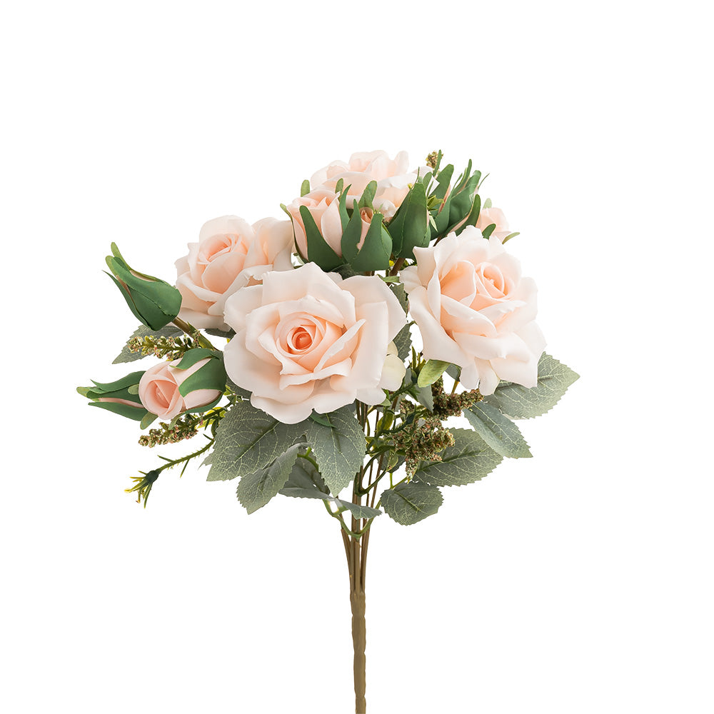 Rose Bouquet 7 Heads Light Pink 33cm