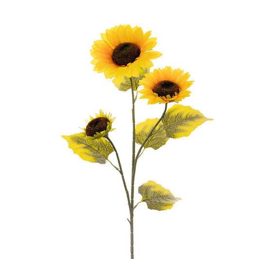 Sunflower 3 Heads Yellow 95cm